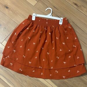 Toad&Co Terracotta Floral Mini Skirt